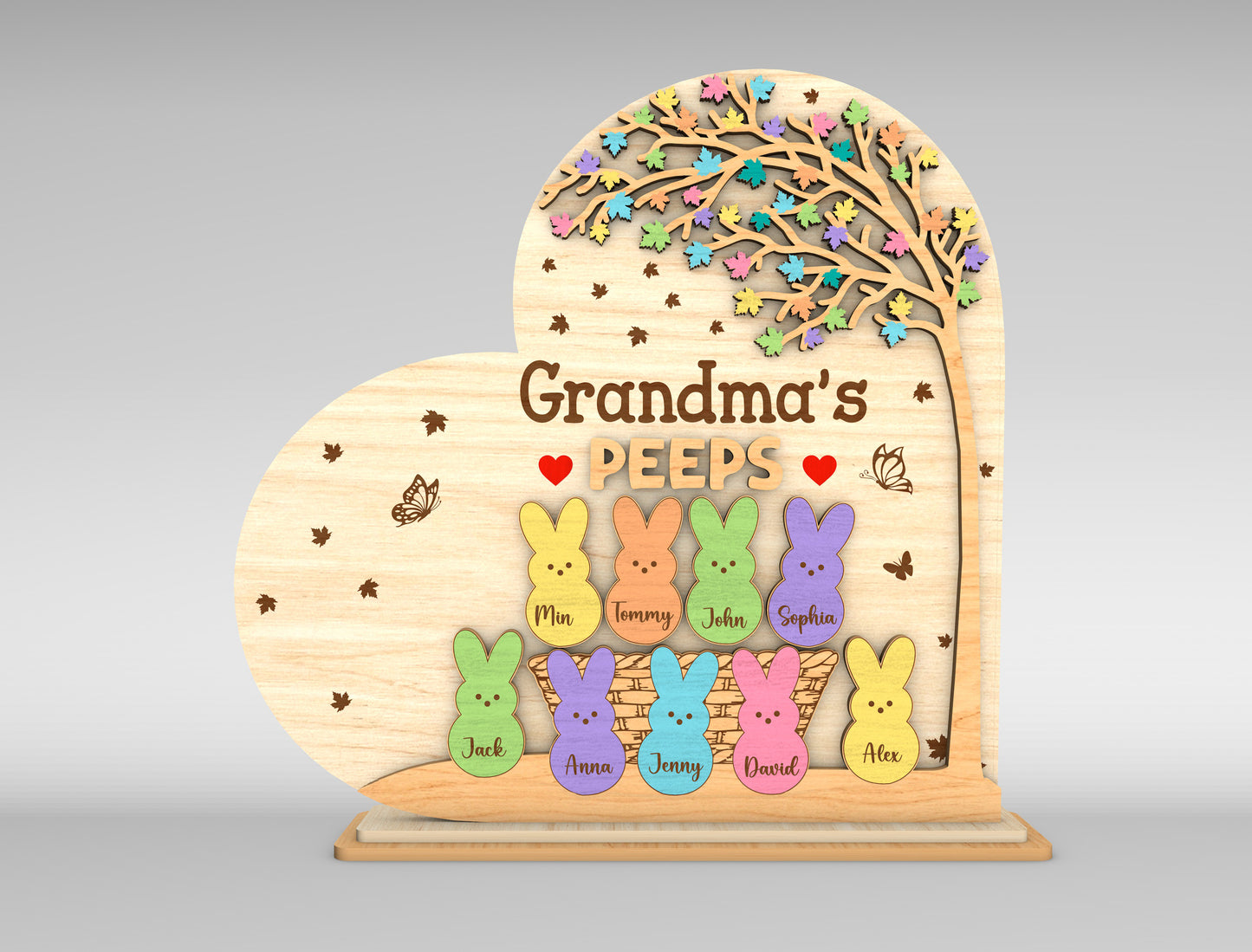 Personalized Grandma Peeps Bunny Tabletop Sign SVG for LightBurn and xTool