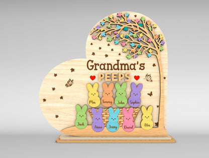Personalized Grandma Peeps Bunny Tabletop Sign SVG for LightBurn and xTool