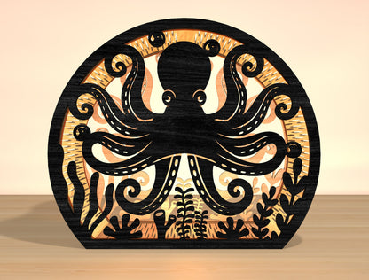 Ocean Animal Lantern SVG Laser Cut File for xTool and LightBurn