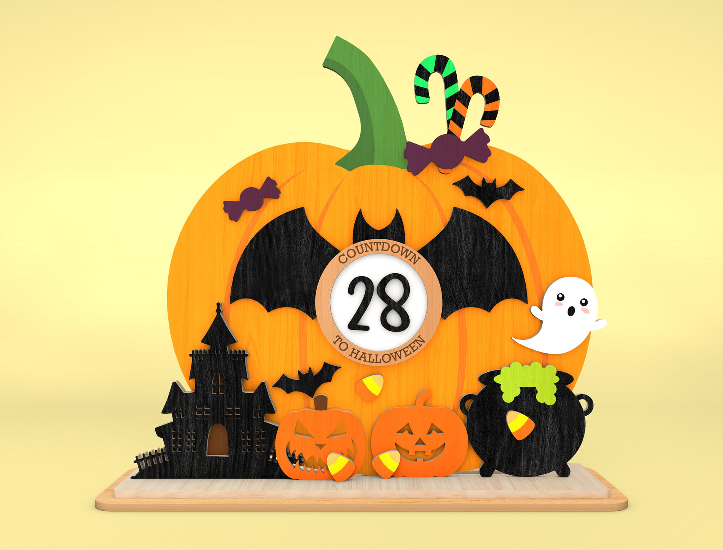 Halloween Countdown Calendar SVG for xTool LightBurn
