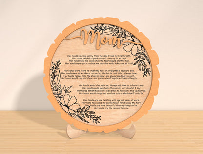Mom Poem Floral Plaque SVG Bundle for LightBurn and Glowforge