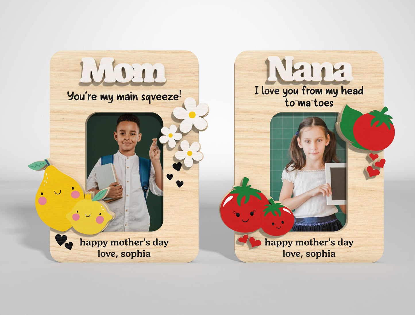 Cute Mom Photo Magnet SVG Pizza Quote Bundle for Glowforge and xTool