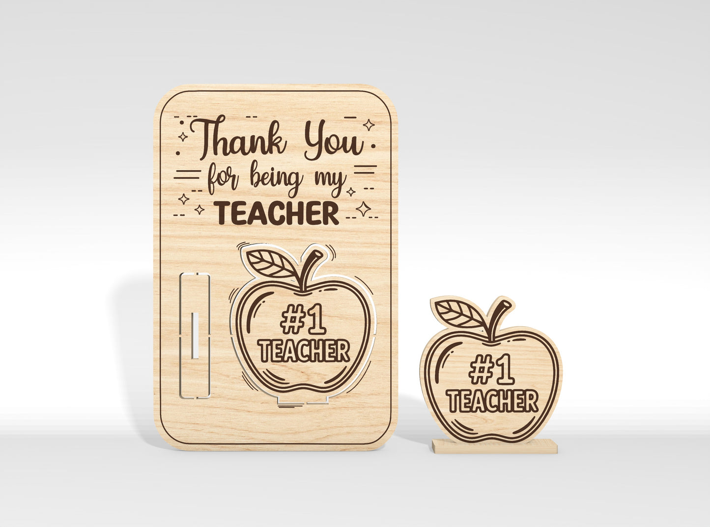 Teacher Appreciation Card Laser Cut File SVG Laser Cut File for xTool and Glowforge