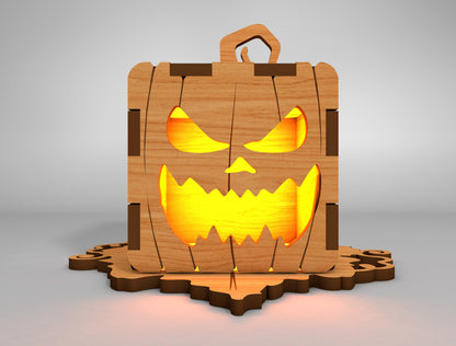Halloween Pumpkin Lantern Box SVG Set for Glowforge xTool LightBurn