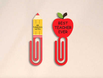 Teacher Paper Clip SVG Bundle Laser Cut File for xTool and Glowforge