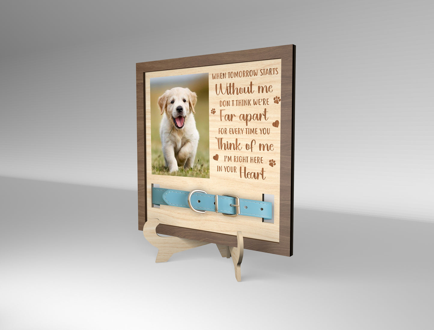Pet Memorial Collar Frame Heart Quote SVG Laser Cut File for Glowforge