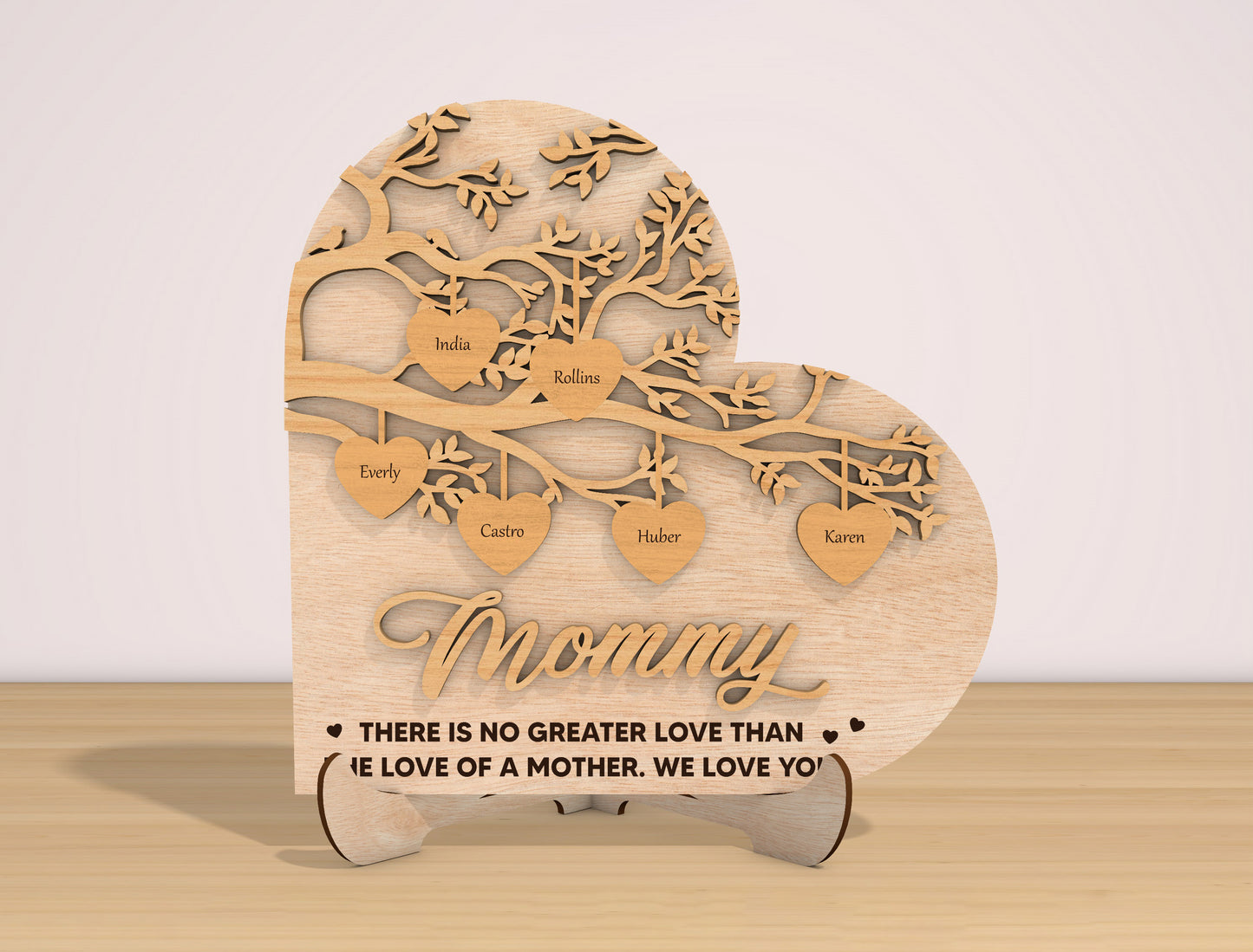 Mom Tree Heart Sign SVG Bundle Mommy Quote for xTool and LightBurn