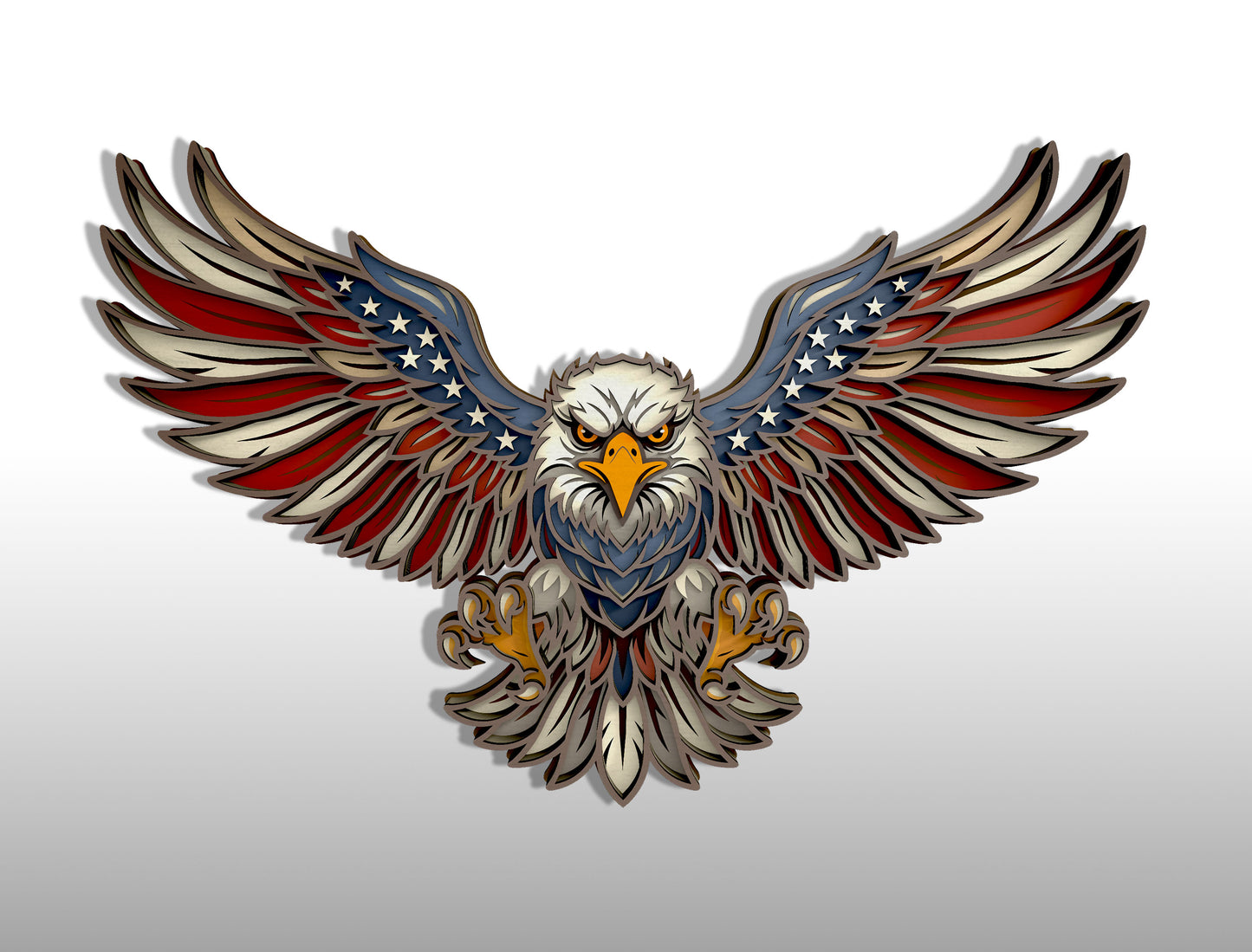 Patriotic Eagle Multilayer SVG Bundle for Glowforge and xTool