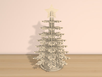 3D Snowflake Christmas Tree Laser Cut File | Ready to Cut | Glowforge, xTool, LightBurn, etc.