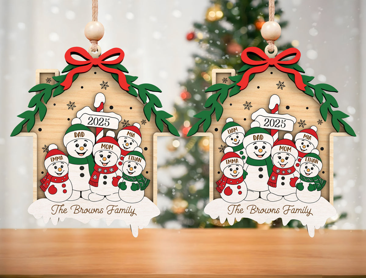 Personalized Family Christmas House Ornament SVG 3
