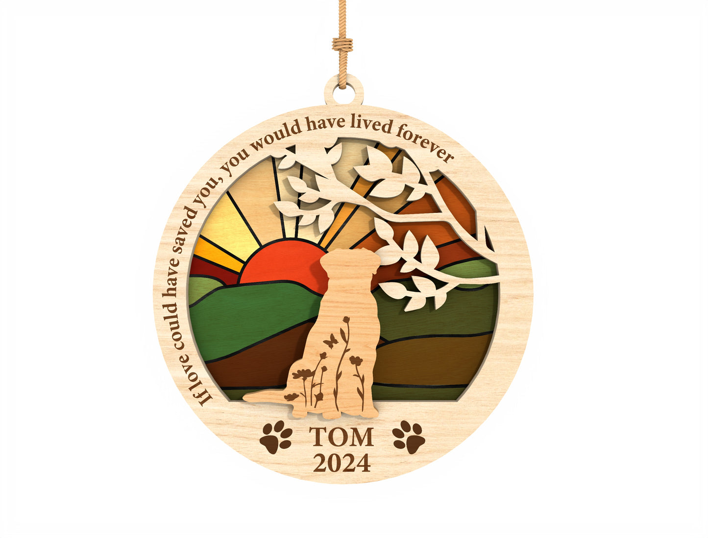Dog Memorial Moon Ornament SVG Bundle Laser Cut File for Glowforge and LightBurn