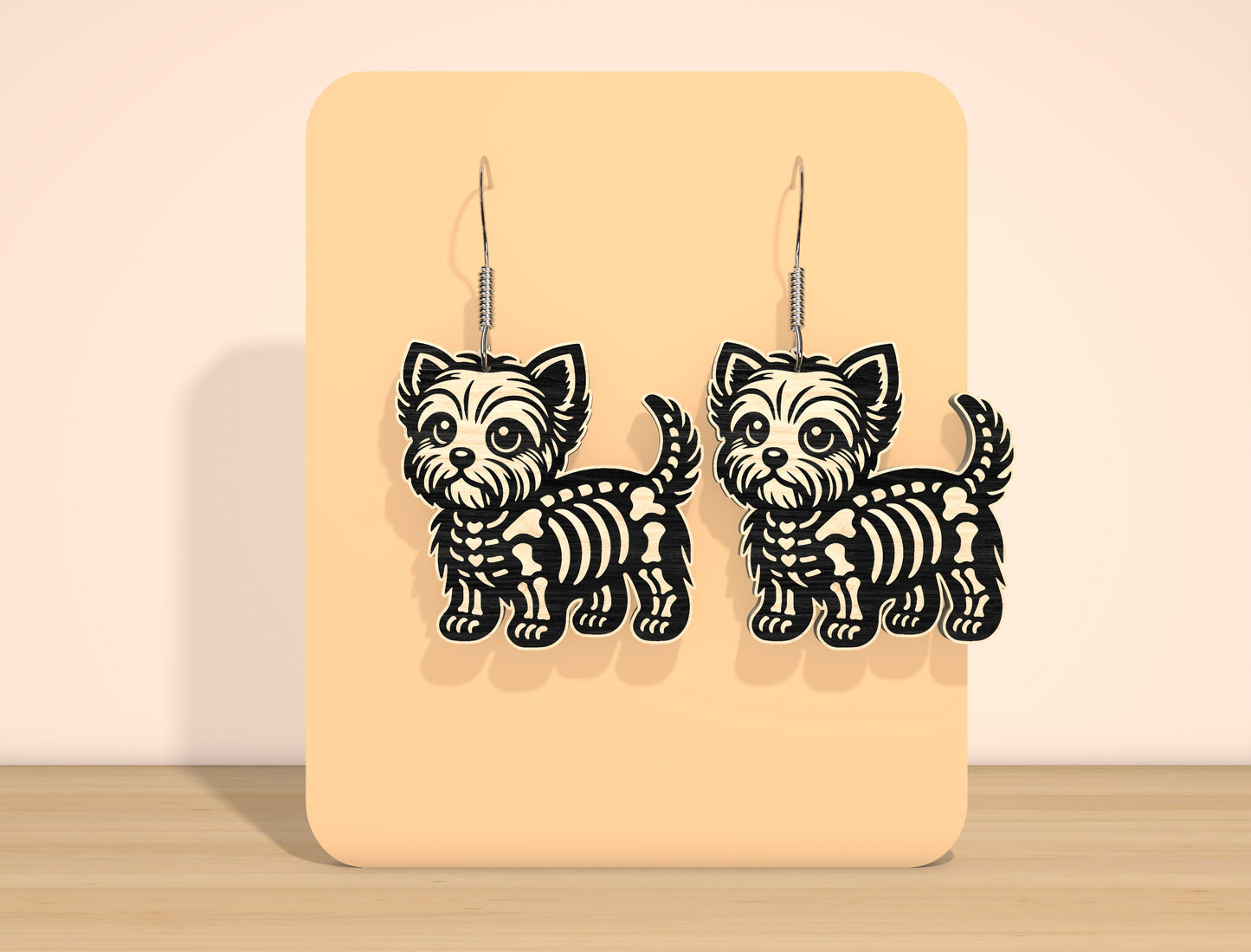 Skeleton Dog Earrings SVG Bundle for Glowforge xTool LightBurn