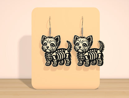 Skeleton Dog Earrings SVG Bundle for Glowforge xTool LightBurn