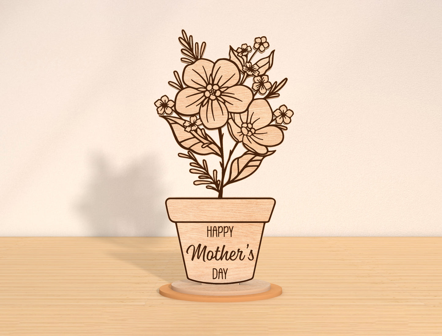 Mom Flower Pot Sign SVG Bundle Mother's Day for LightBurn and xTool