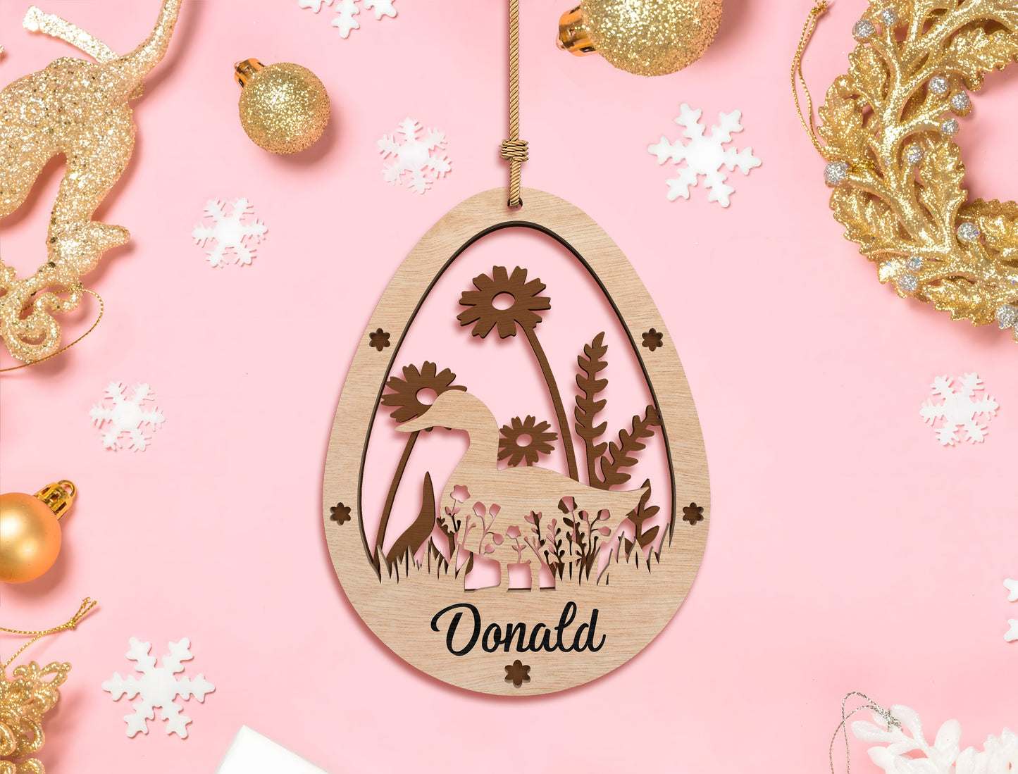 Personalized Easter Egg Name Ornament SVG Custom for Glowforge and xTool