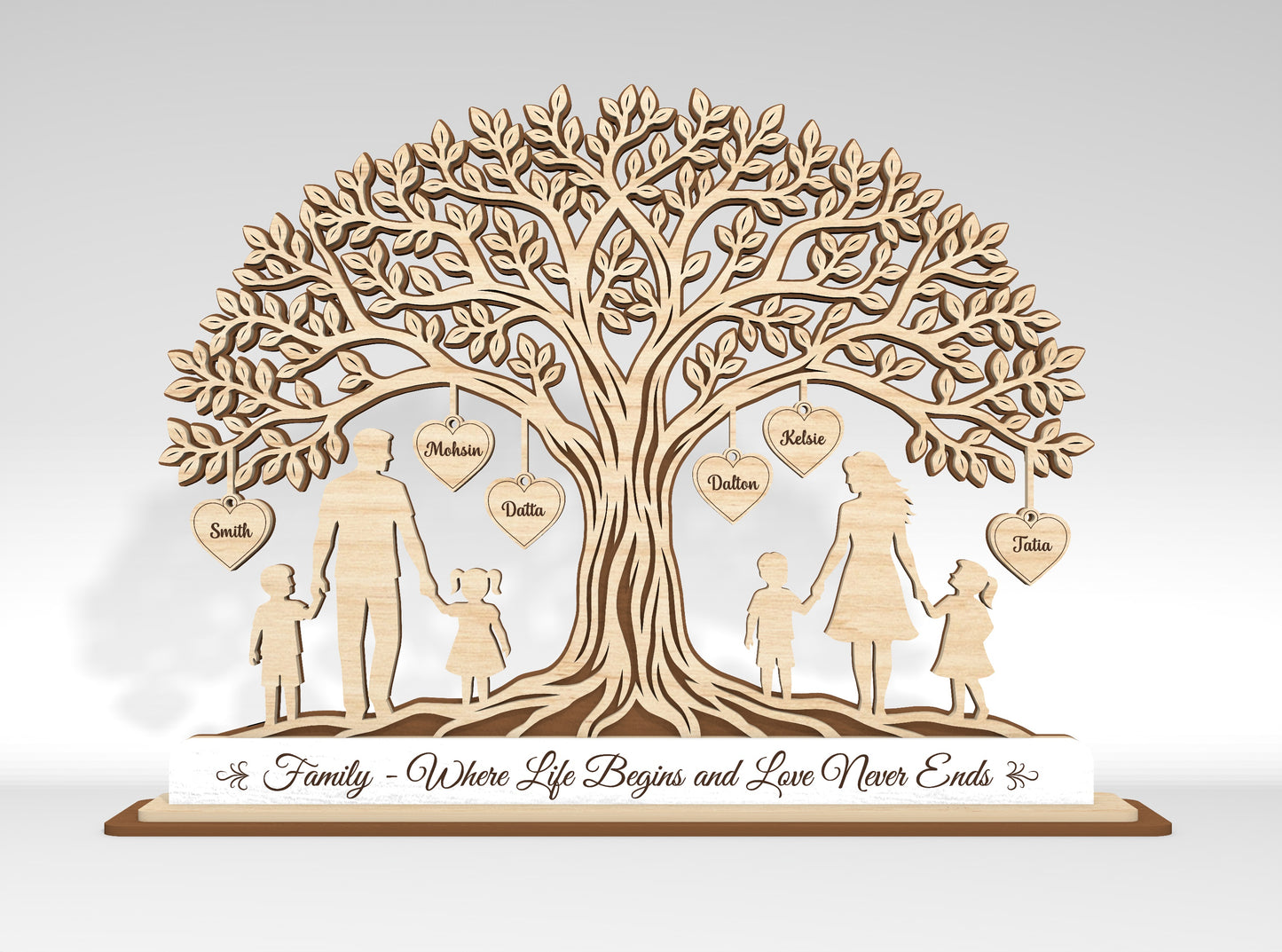 Personalized Family Tree Custom Name Sign SVG for LightBurn and xTool