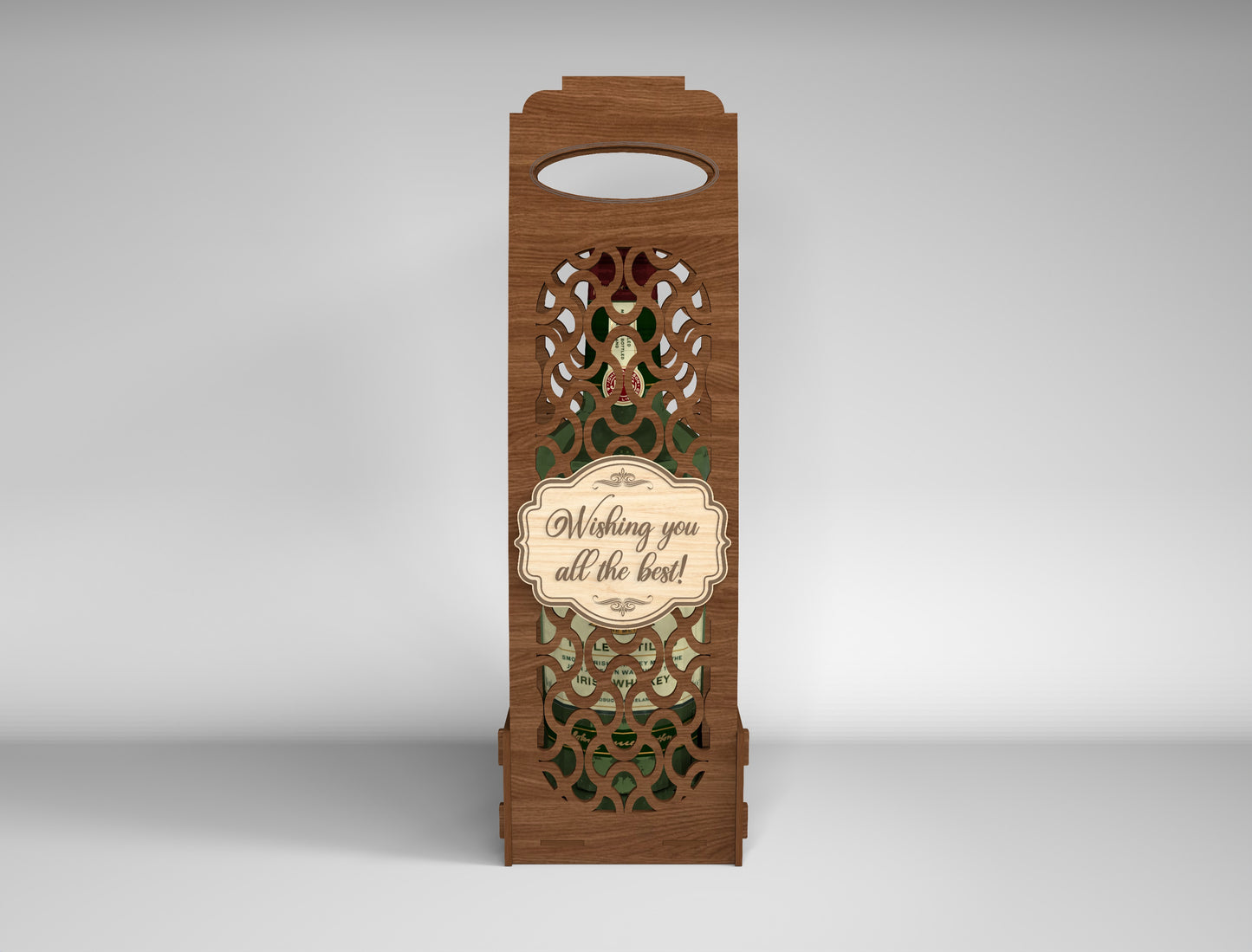 Wooden Wine Bottle Gift Box Bundle SVG Laser Cut File for xTool and Glowforge