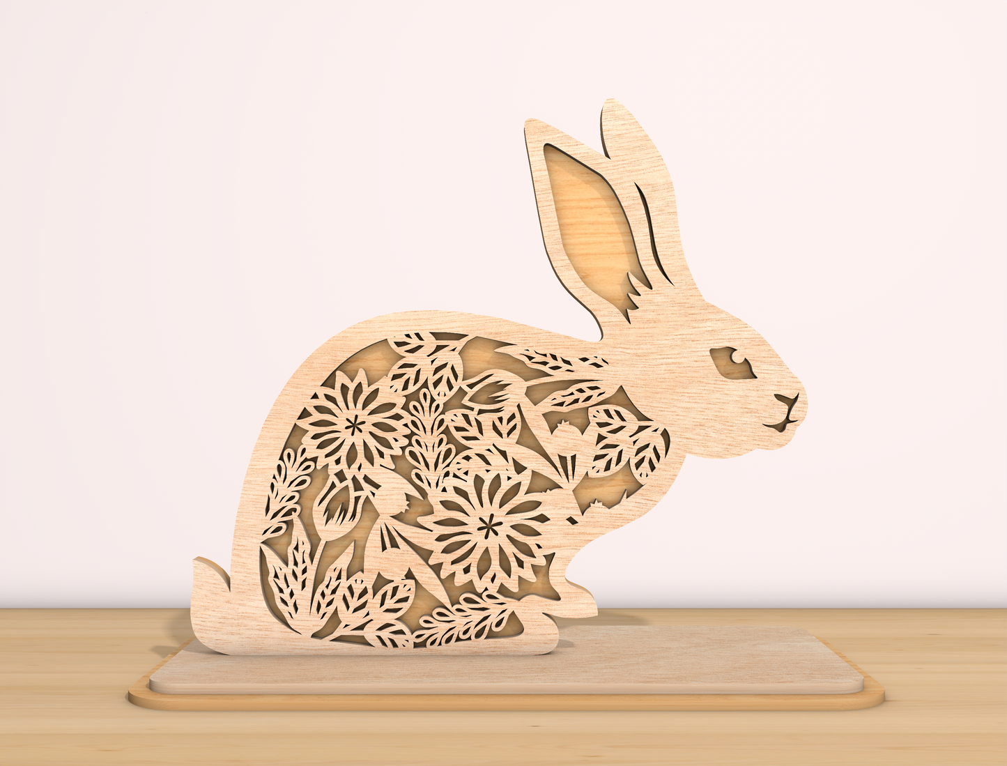 Bunny Tabletop SVG Bundle Rabbit Floral Cutout Easter for Glowforge and xTool