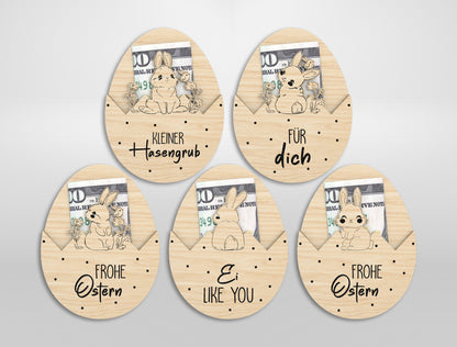 Bunny Money Holder Ornament SVG Easter 13 Designs for Glowforge and xTool