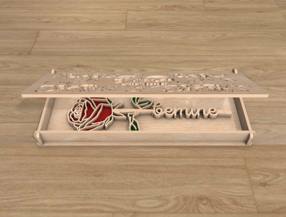 Rose Gift Box SVG Bundle Mother's Day Floral Keepsake for Glowforge