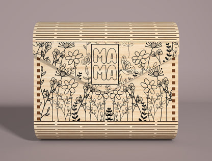 Mom Floral Clutch Bag SVG Wooden Clutch Set for xTool and LightBurn