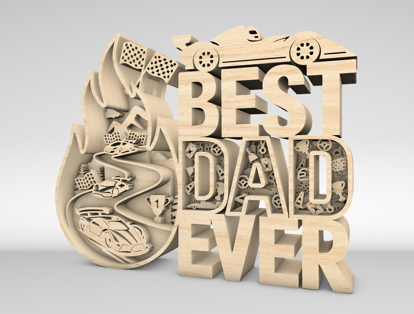 Best Dad Ever Racing Sign SVG Laser Cut File for xTool and Glowforge