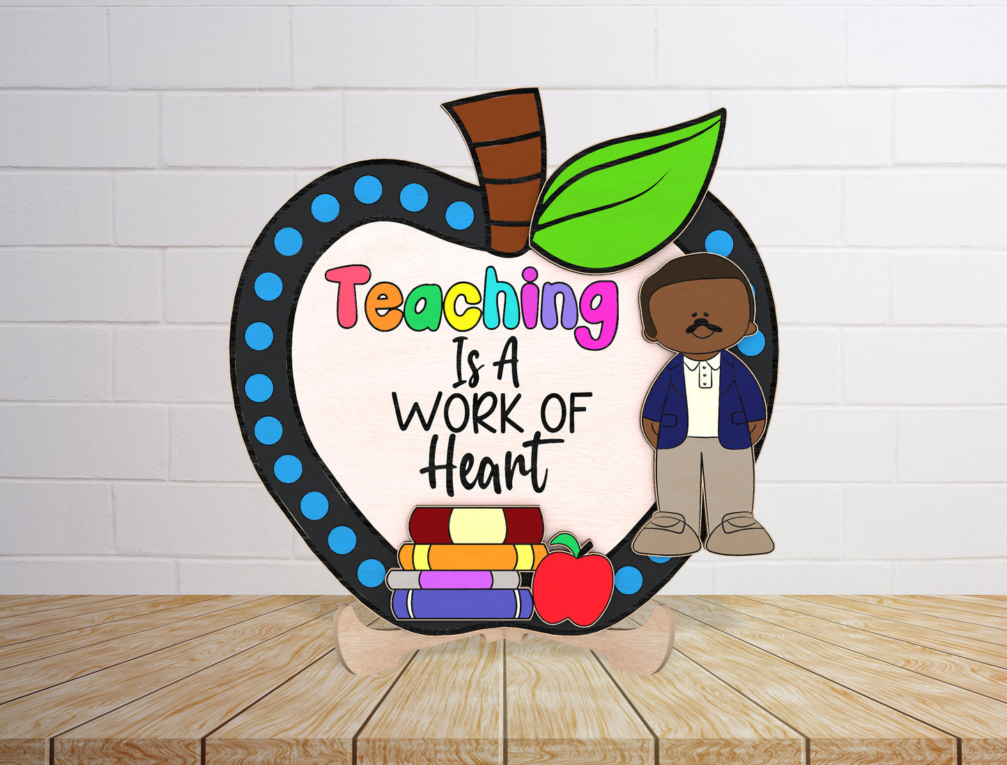 Teacher Apple Tabletop Sign SVG Laser Cut File for LightBurn