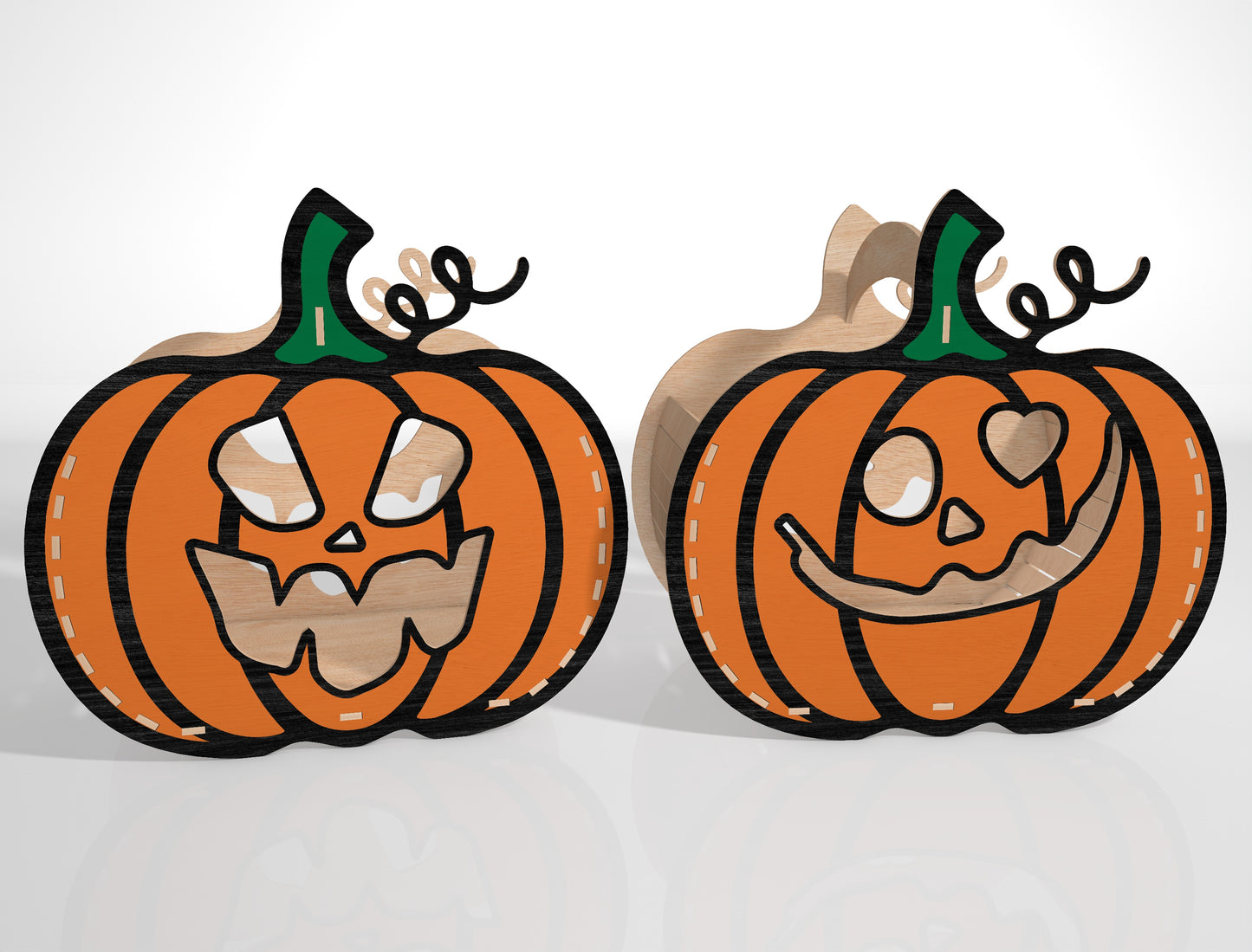 Halloween Pumpkin Face SVG Bundle Laser Cut File | 35 Jack O Lantern Designs | Spooky Wooden Decor | Glowforge, xTool, LightBurn, etc.