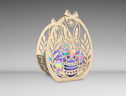 Easter Egg Basket SVG Bundle Wooden Easter 5 Designs for Glowforge and xTool