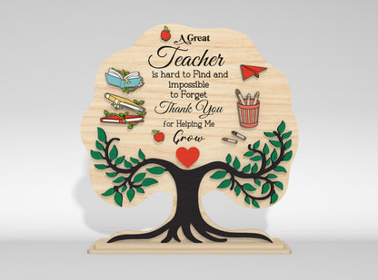 Teacher Appreciation Tabletop Decor SVG Laser Cut File for Glowforge and xTool