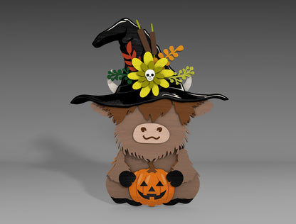 Halloween Cow Hat Witch Flower SVG Set for Glowforge xTool 2 Designs