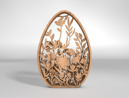 Floral Easter Egg Ornament Set SVG Spring 7 Designs for Glowforge and xTool