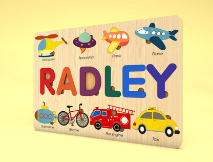 Transportation Name Puzzle SVG for Glowforge and LightBurn
