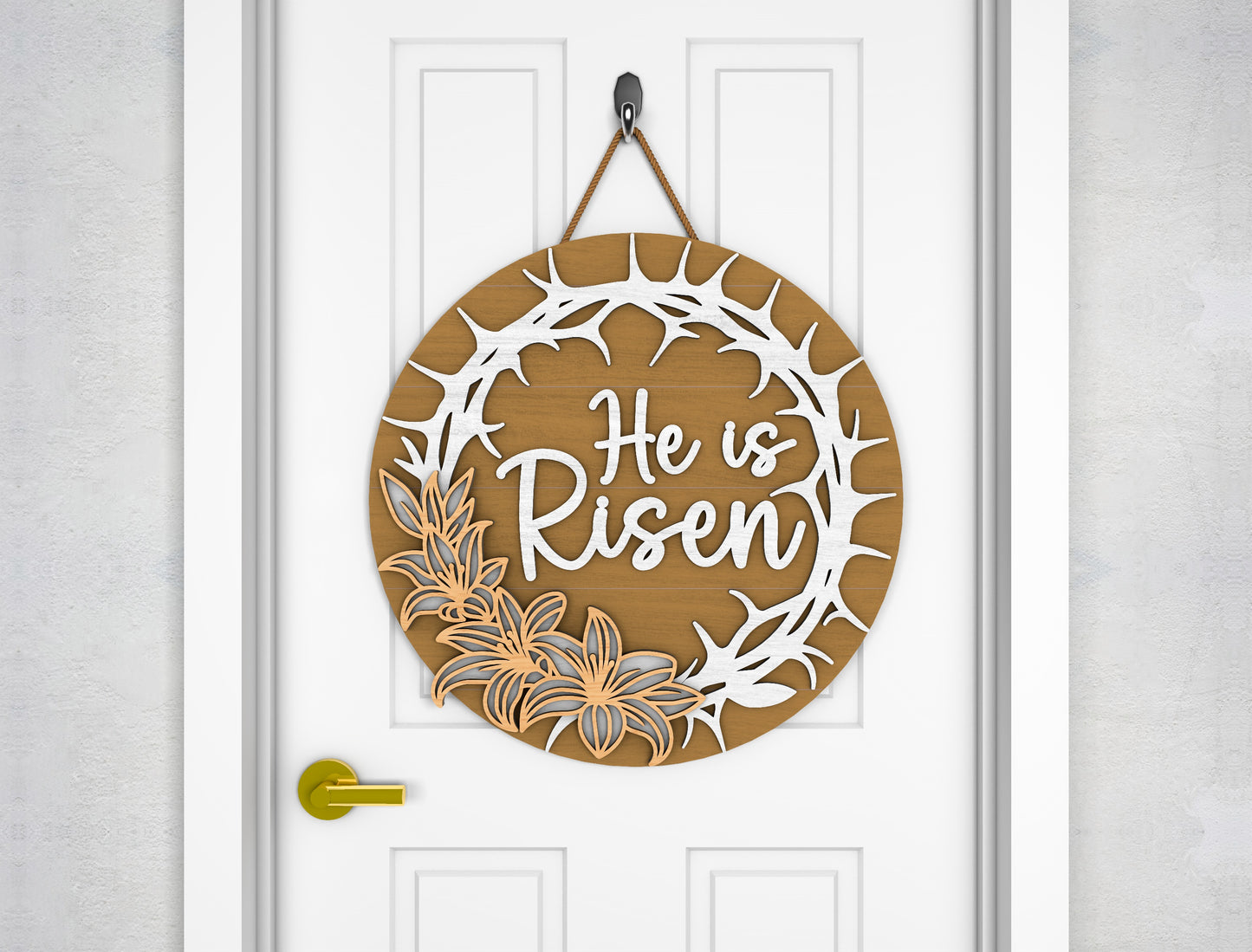 Christian Easter Door Sign SVG Faith Bundle 5 Designs for LightBurn and xTool
