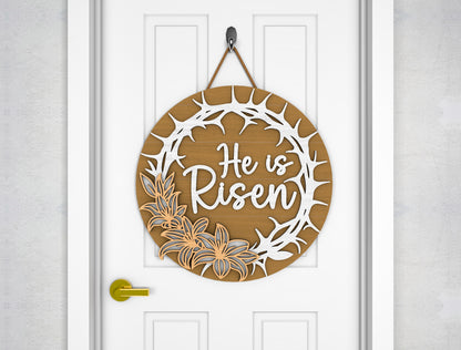Christian Easter Door Sign SVG Faith Bundle 5 Designs for LightBurn and xTool
