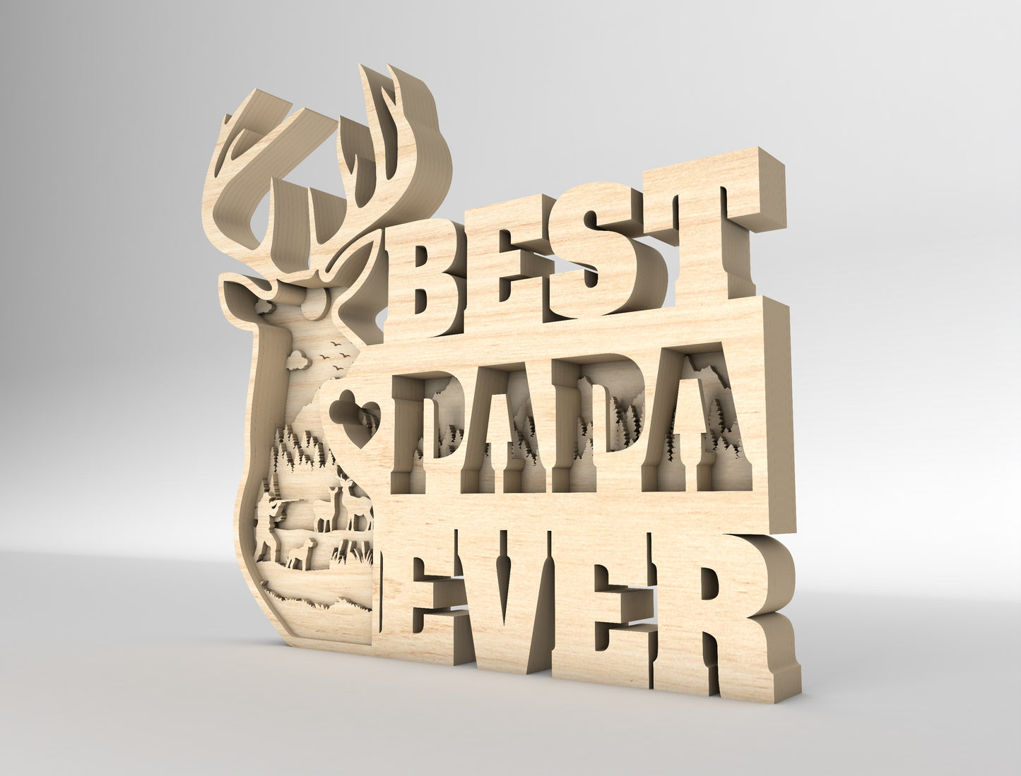 Best Dad Ever Deer Sign SVG Laser Cut File for LightBurn and Glowforge