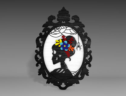 Halloween Gothic Frame SVG Bundle Skeleton Crow Standing Decor for xTool Glowforge LightBurn 2 Designs