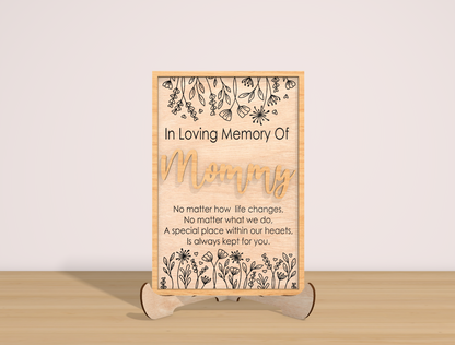 In Loving Memory Mother Sign SVG Laser Cut File for Glowforge
