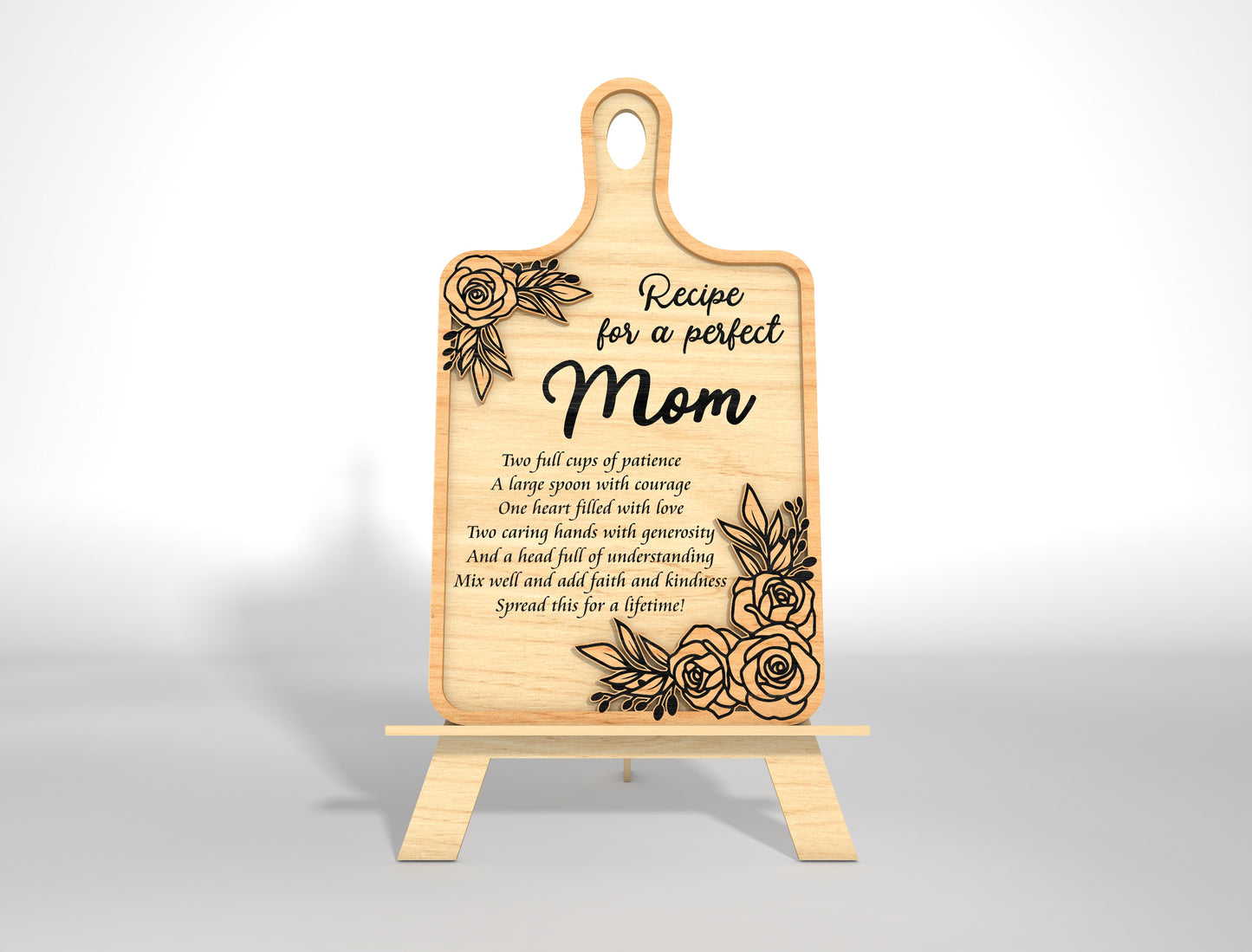 Mother's Day Cutting Board Recipe Mom SVG Bundle for LightBurn and xTool