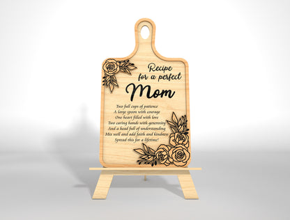 Mother's Day Cutting Board Recipe Mom SVG Bundle for LightBurn and xTool