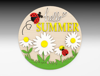 Hello Summer Daisy SVG Door Hanger for xTool and Glowforge