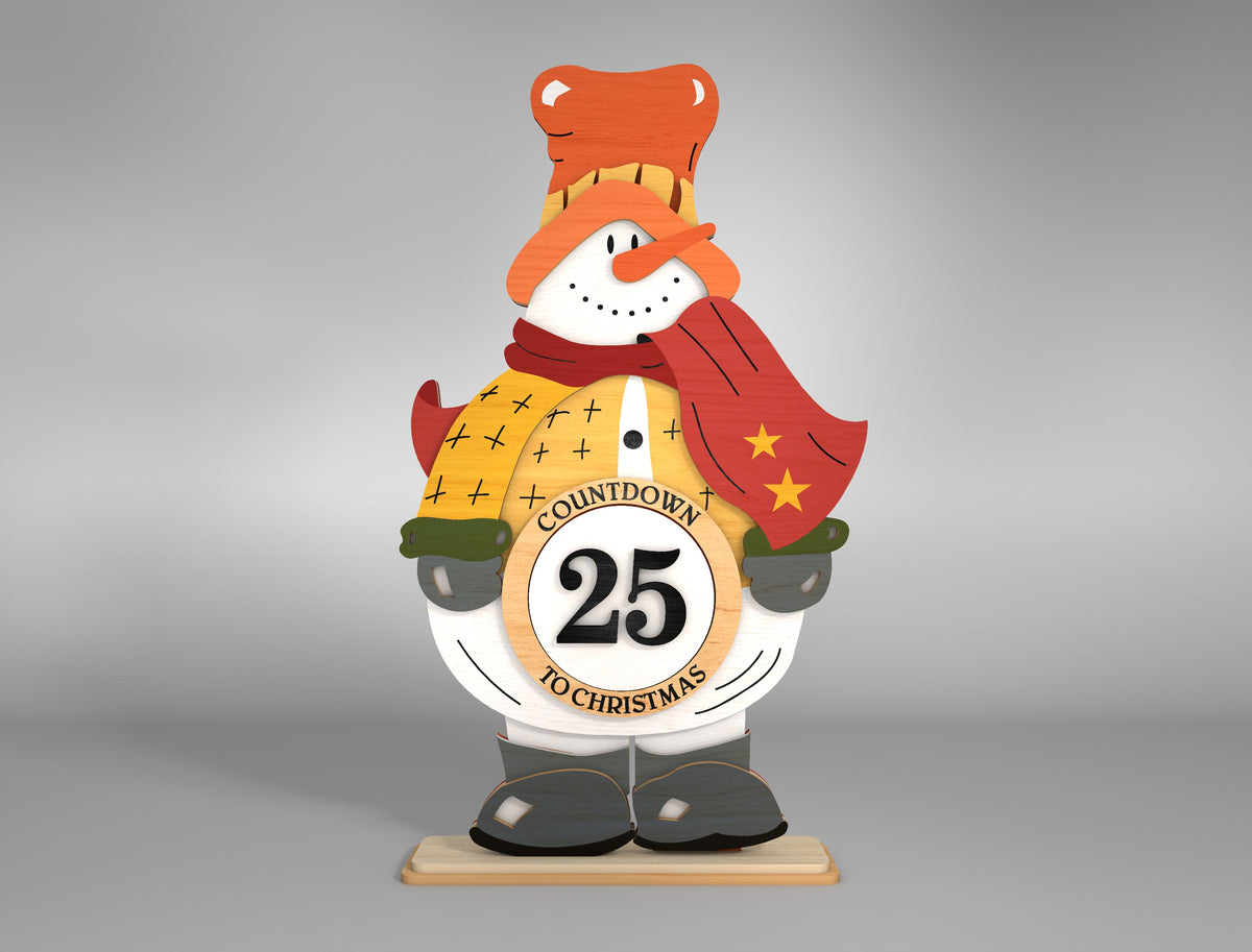 Standing Countdown Snowman SVG 3