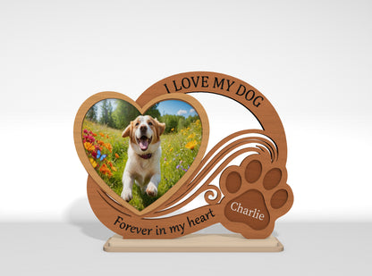 Dog Memorial Tabletop Sign SVG Bundle Pet Photo Frame Laser Cut File for Glowforge