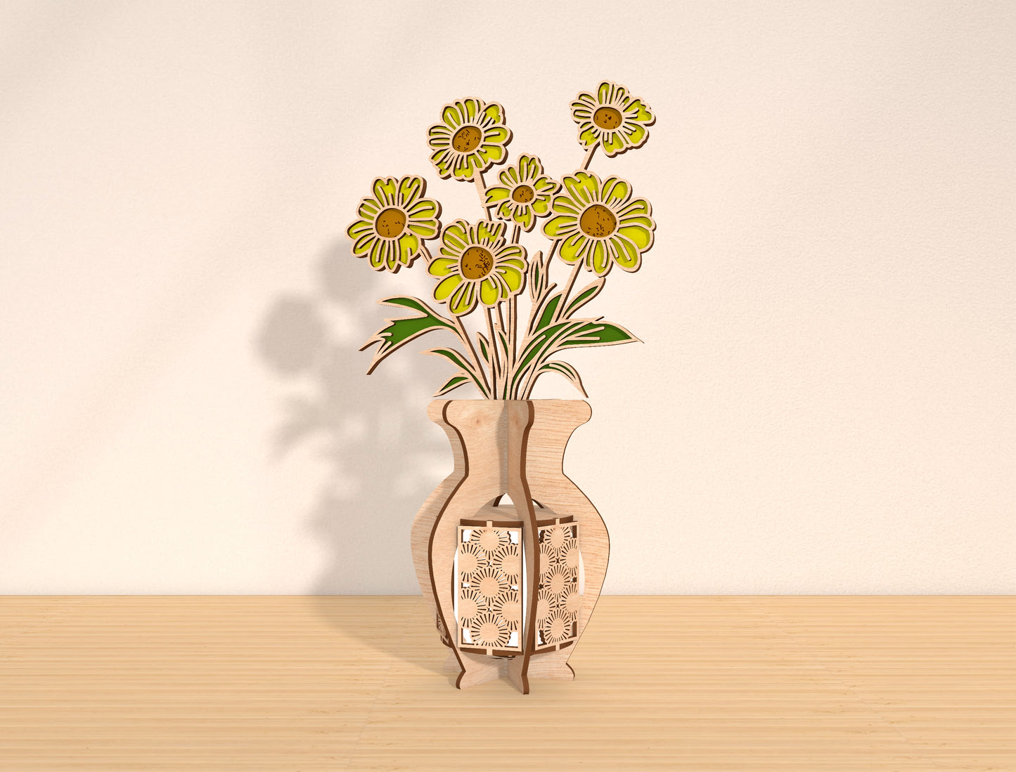 Daisy Lantern SVG Candle Holder Laser Cut File for xTool and Glowforge