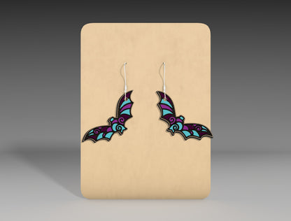 Halloween Bat Earrings SVG Bundle 8 Designs for LightBurn Glowforge xTool