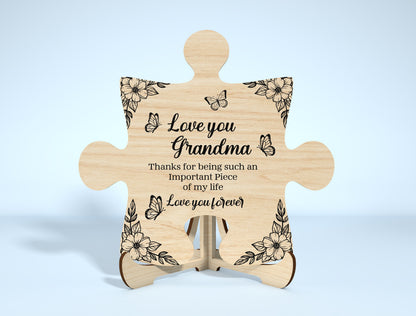 Mom Puzzle Piece Sign SVG Bundle 8 Designs for Glowforge and xTool