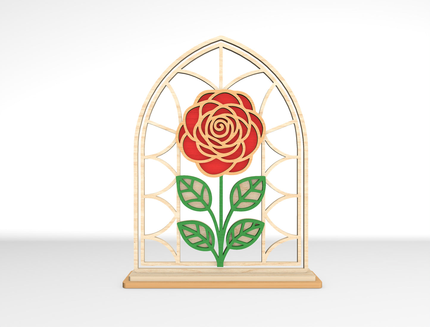 Rose Window Frame SVG Bundle Stained Glass Style Laser Cut File for xTool and Glowforge