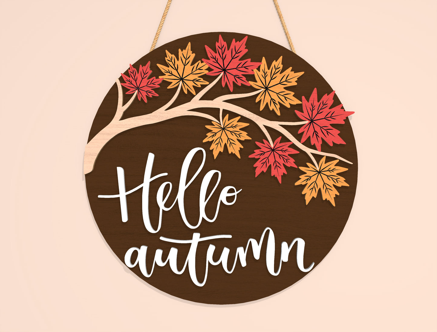 Hello Fall Pumpkin Truck Door Hanger SVG Set for Glowforge xTool LightBurn | 2 Designs