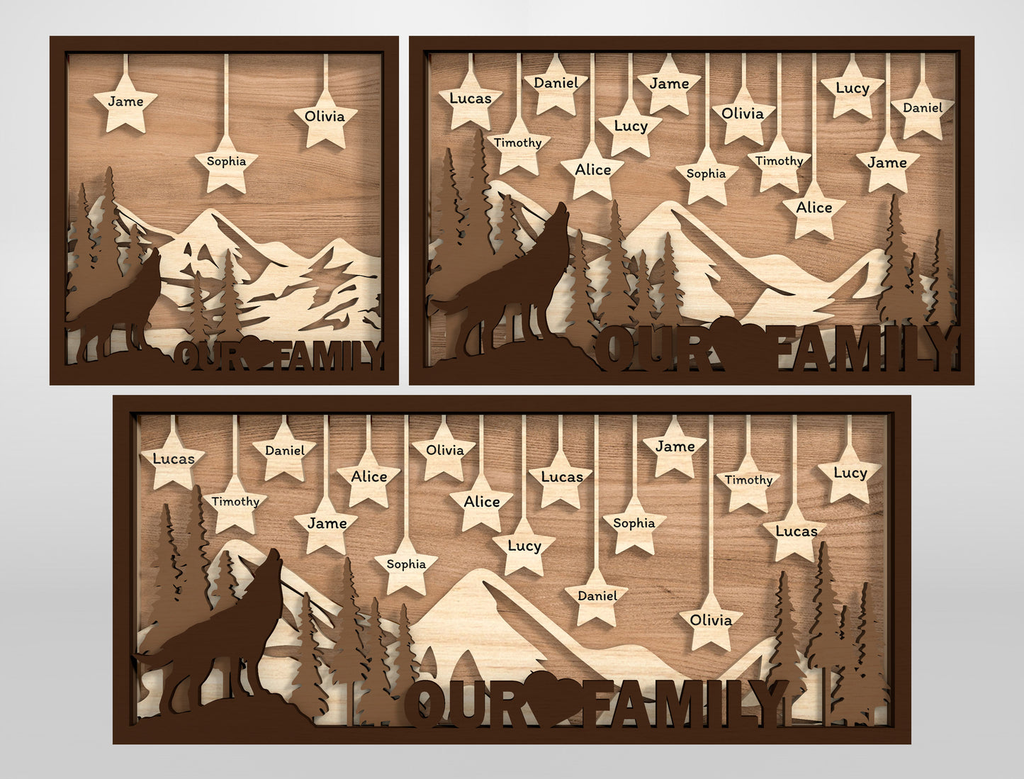 Grandpa Family Tree Sign SVG Bundle Laser Cut File for xTool and Glowforge