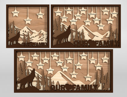 Grandpa Family Tree Sign SVG Bundle Laser Cut File for xTool and Glowforge
